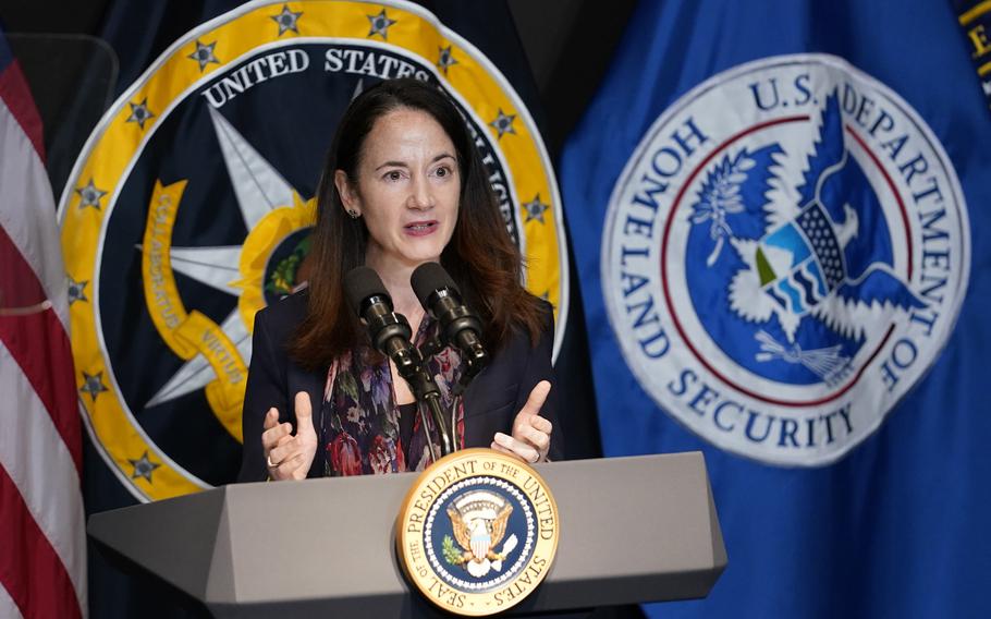 Director of National Intelligence Avril Haines speaks during an event in McLean, Va., on July 27, 2021. 