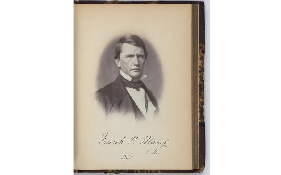 Francis Preston Blair Jr. in 1859. A Missouri enslaver who served in both houses of Congress, he has a statue in the Capitol and a homeless shelter named after him in Northeast Washington. 