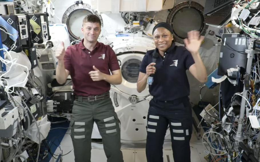NASA astronauts Jeanette Epps (right) and Matthew Dominick (left) spoke to Syracuse.com last Friday, May 3, 2024, from the International Space Station orbiting 250 miles above Earth.