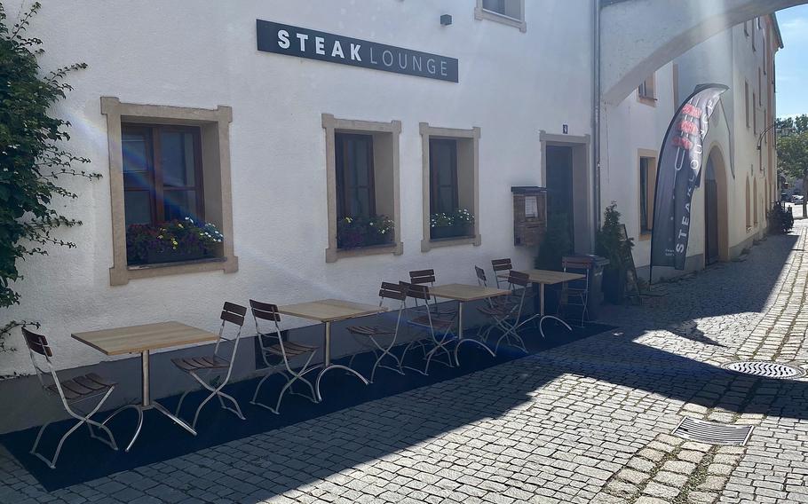A look at Steaklounge, located just outside of the city center of Weiden, Germany, Aug. 16, 2022. 