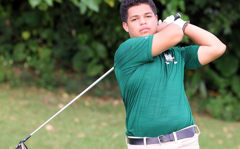 Kubasaki's Danny Contreras shot an 88 and won the DODEA-Okinawa island golf championship by three strokes over three players who tied for second, including last year's island champion Carter Johnson of Kadena.