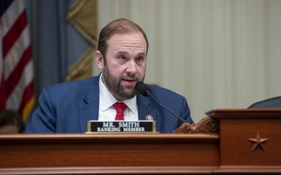 In this photo from March 29, 2022, U.S. Rep. Jason Smith (R-MO) questions Office of Management and Budget Director Shalanda Young during a House Committee on the Budget hearing on The President's Fiscal Year 2023 Budget in the Canon House Office Building in Washington, DC. (Rod Lamkey - Pool/Getty Images/TNS)