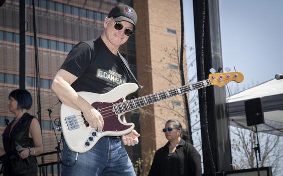 Gary Sinise performs with the Lt. Dan Band at the Invincible Spirit Festival at Brooke Army Medical Center, Joint Base San Antonio – Fort Sam Houston, Texas, March 21, 2025. Hosted by the Gary Sinise Foundation, the Invincible Spirit Festival honors first responders, military members, veterans and their families by providing free food and entertainment. (DoD photo by Jason W. Edwards)