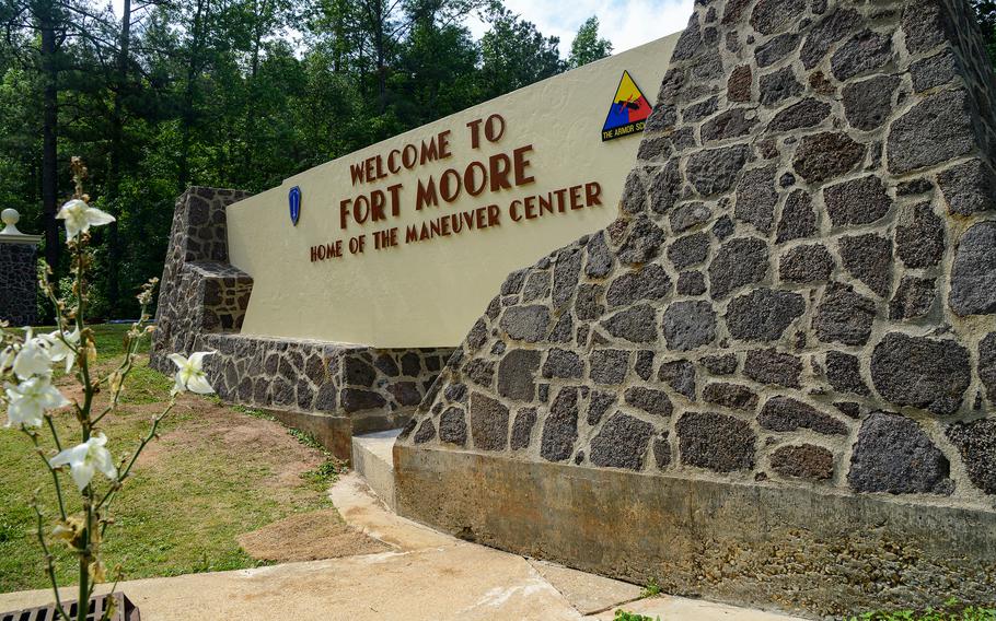 Fort Benning, Ga., became Fort Moore on Thursday, May 11, 2023, as part of a Congress-mandated effort to rid the U.S. military of names and items honoring those associated with the Confederacy. Fort Benning was named in 1918 for Confederate Gen. Henry Benning and renamed in honor of Lt. Gen. Hal Moore, a Korean and Vietnam War veteran and bestselling author, and his wife, Julia. 