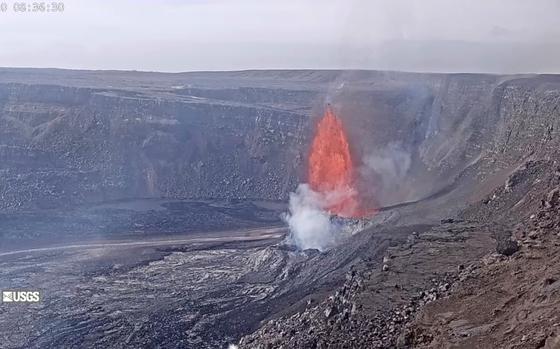 Lava fountains shoot up high in the latest episode of an ongoing eruption of Kilauea volcano.
