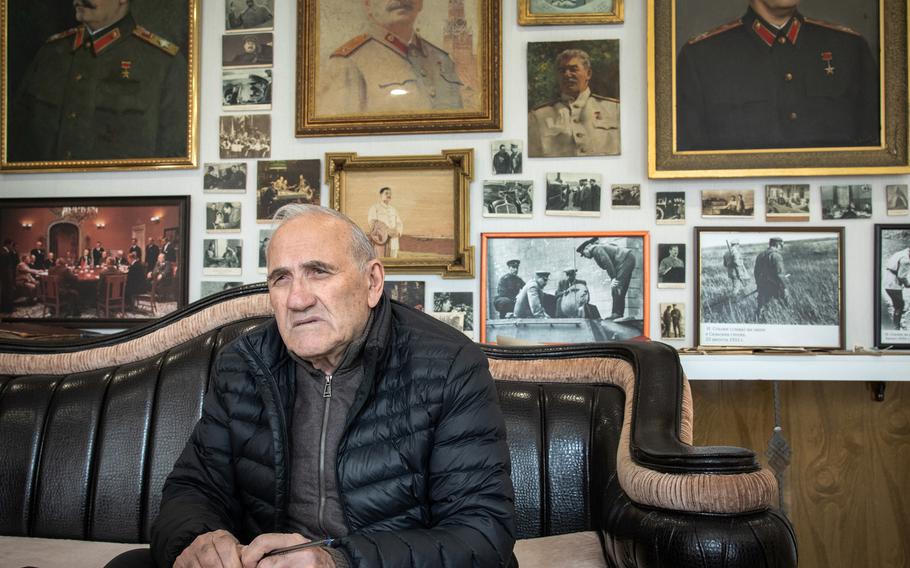 Grigori Oniani, Stalin admirer and private collector of Stalin memorabilia, at his house in Tbilisi, Georgia.