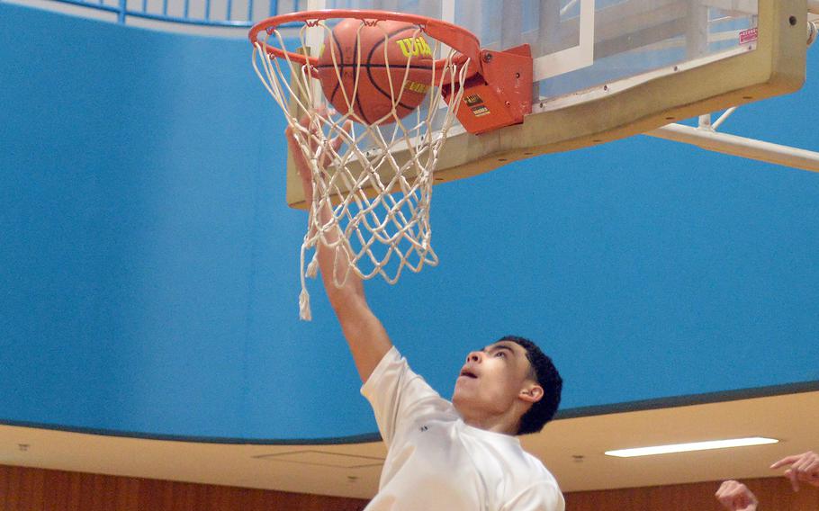 Sophomore Jarius Brown is one of three players returning to Zama boys basketball varsity team.