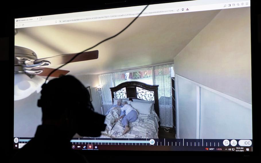 A postdeath scene from the Embodied Labs VR simulation of what it’s like to die. 