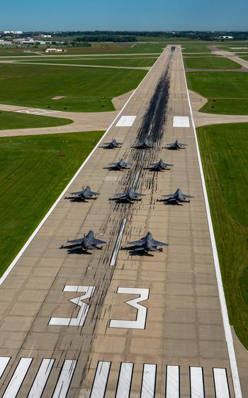 Planes on a runway.