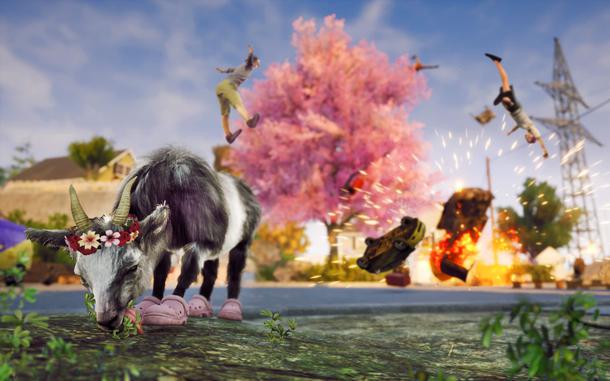 Goat Simulator 3 anchors its comedic routines to the joy of exploration. The discovery of Easter eggs, gags, gaming and pop culture references, and other events is the engine that drives the game.