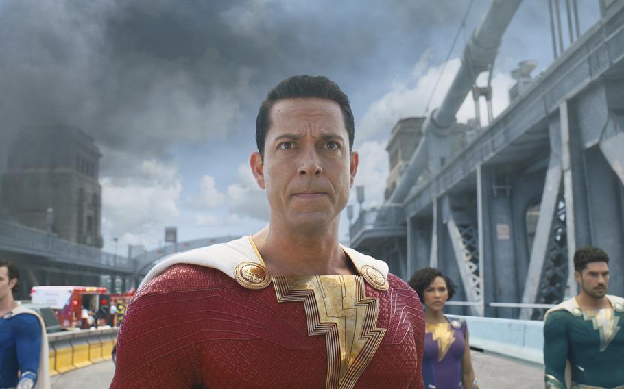 Zachary Levi stars in “Shazam! Fury of the Gods,” now playing at many on-base theaters.