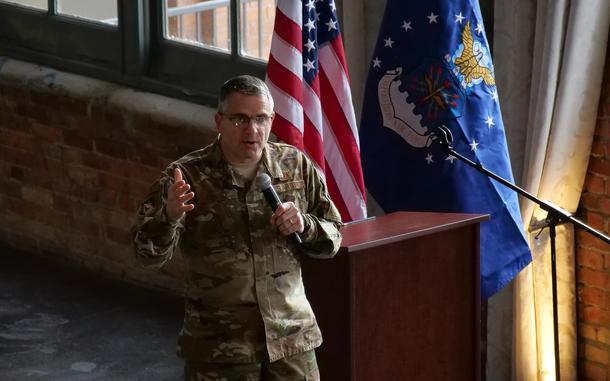 Maj Gen. William Cooley addresses SBIR Pitch Day
