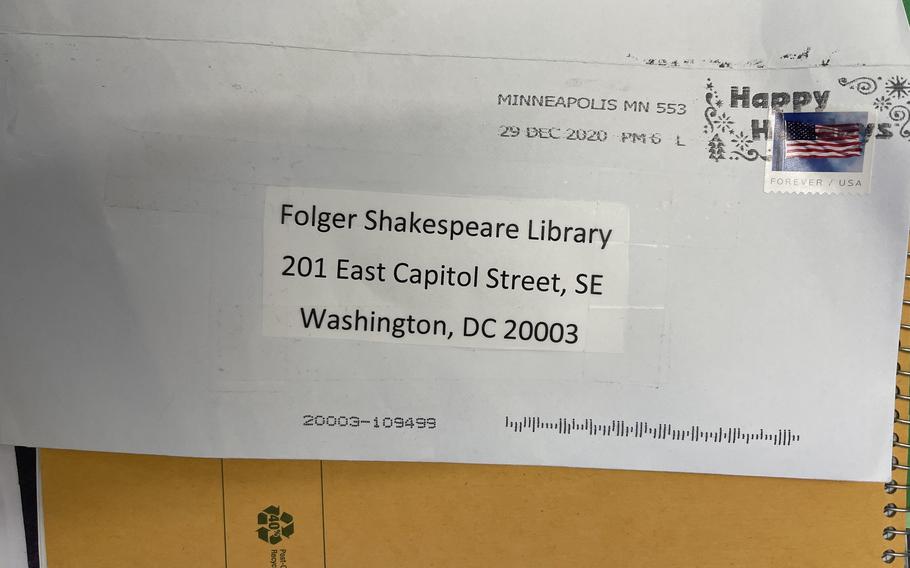 A week before storming the U.S. Capitol on Jan. 6, 2021, insurrectionists sent this letter to the Folger Shakespeare Library, warning of their upcoming action and pledging that the library would not be a target.