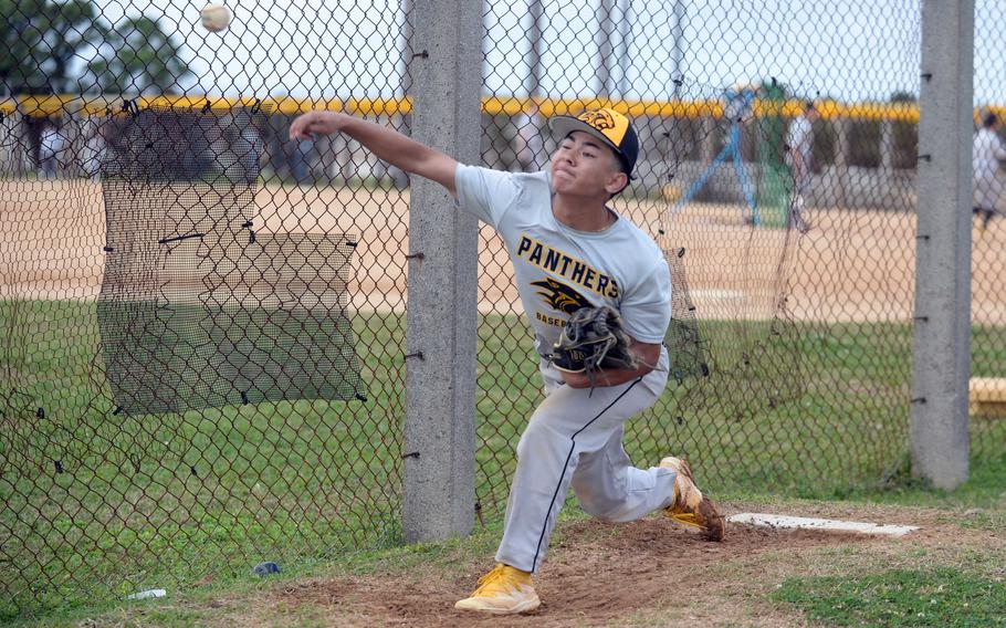 Sophomore Hajime Reed brings his pitching talent from Robert D. Edgren to Kadena.