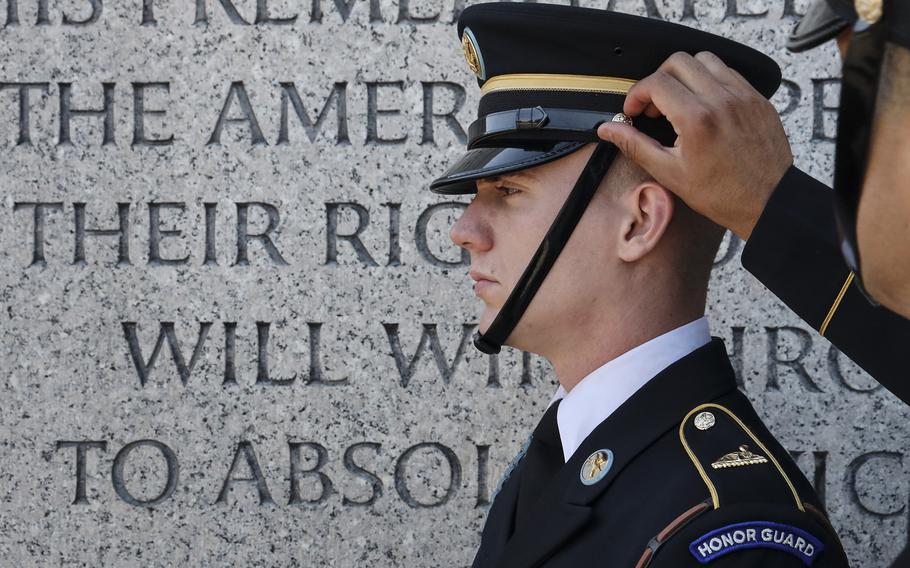 Memorial Day at the National World War II Memorial in Washington, D.C., Monday, May 30, 2022.
