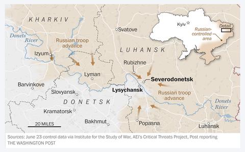 Die Staats- und Regierungschefs der G-7 treffen sich, während die Ukraine darum kämpft, Lysychansks östliches Standbein zu halten