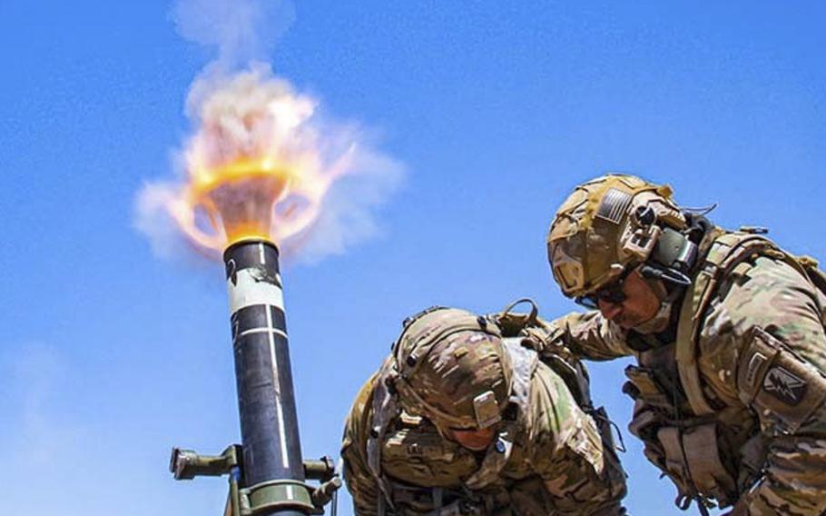 Soldiers fire a 120 mm mortar during a live-fire exercise at Camp Roberts, California, on June 15, 2021. U.S. servicemembers who have suffered hearing problems due to faulty earplugs made by the 3M Co.
