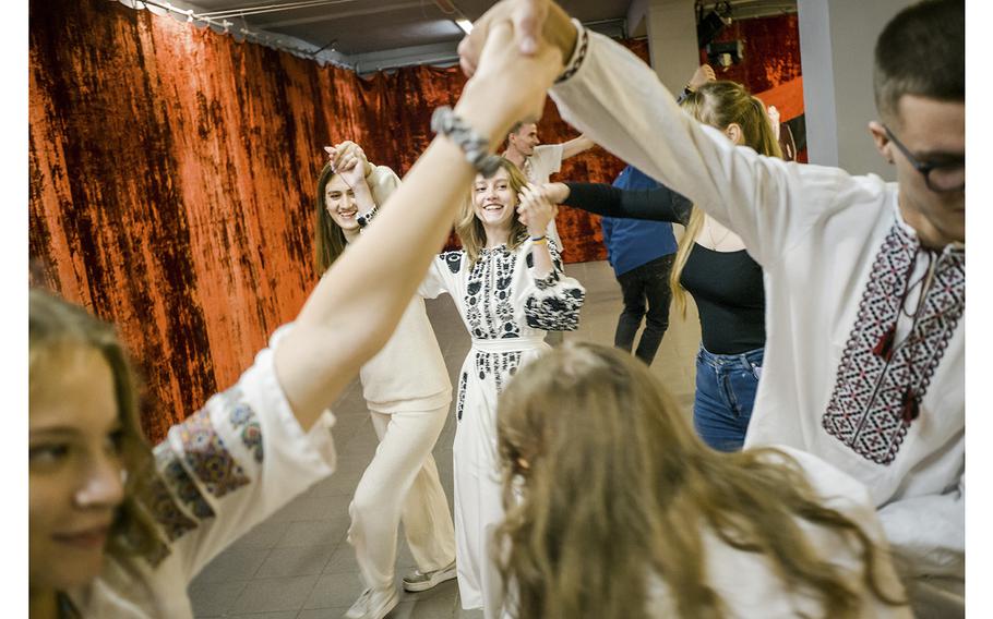 Traditional Ukrainian dancing marks a night of fun for students in Kyiv. The war has forever changed the lives of many young people in the country. 
