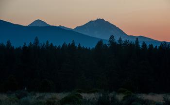 The sun sets in Bend, Ore., near Shevlin Park. 