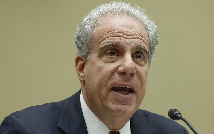 Michael Horowitz, chair of the Pandemic Response Accountability Committee testifies during a House Oversight and Reform Committee hearing in the Rayburn House Office Building on Feb. 1, 2023 in Washington, DC. The committee held the hearing to discuss COVID Pandemic Federal Spending. 