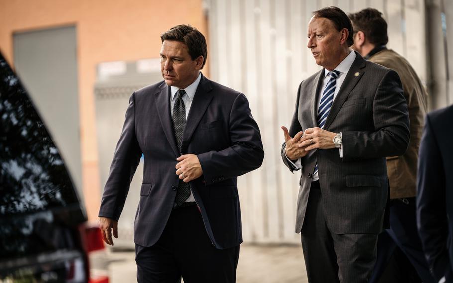 Florida Gov. Ron DeSantis (R) signed a state law in 2021 banning large social media platforms from "censoring" posts by elected officials, candidates for office, or major news organizations. 