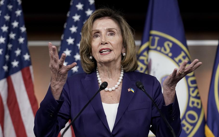 Speaker of the House Nancy Pelosi, D-Calif., speaks during a news conference Friday, July 29, 2022, at the Capitol in Washington.