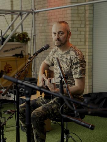 Taras Borovok before his July 13, 2023, concert in Kyiv. 