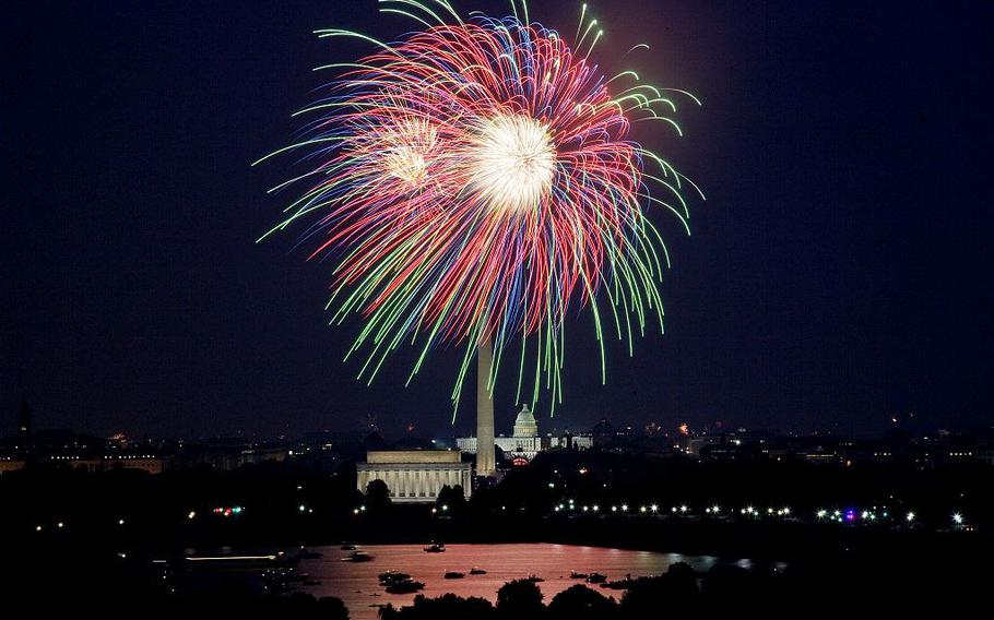 Fireworks over the National Mall in Washington, D.C. are shown. In deadly assaults and harmless bursts of celebratory explosives, a divided nation demonstrated this holiday weekend just how anxious and jittery it has become, as the perennial flare of fireworks saluting American freedom reminded all too many people instead of the anger, violence and social isolation of the past few years.