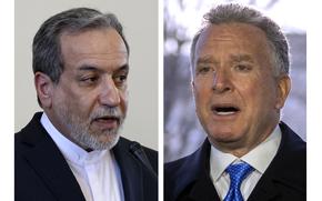 Head shots of Araghchi and Witkoff.