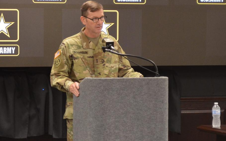 Maj. Gen. John B. Richardson will assume command Wednesday of the 1st Cavalry Division at Fort Hood, Texas. He previously served as the deputy commander of maneuver for III Corps and spearheaded the People First initiative that aims to rebuild trust between soldiers and leaders after several reports identified trust as an issue. 