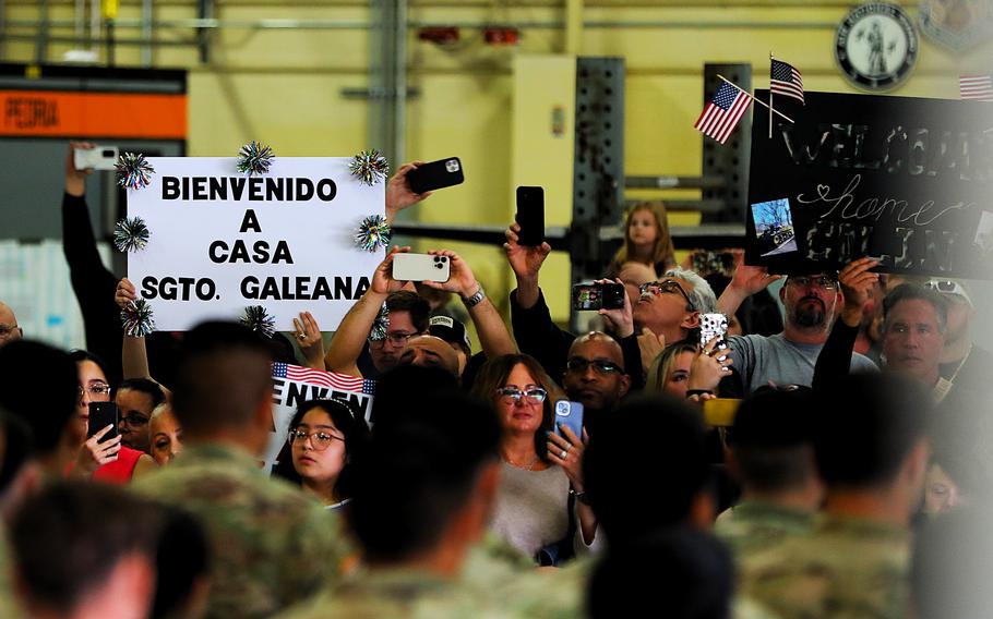 Families celebrate seeing their soldiers for the first