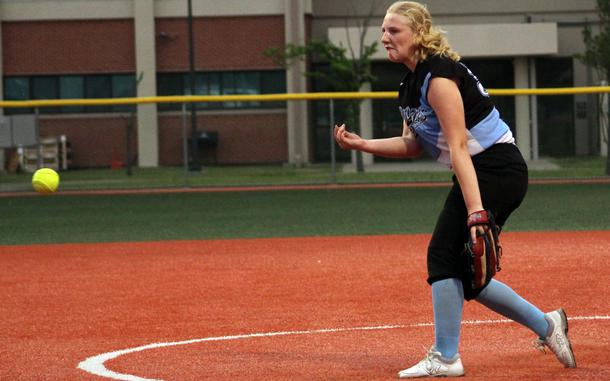 Right-hander Maddie Smith of Osan American is a freshman, but is not new to the game of softball.