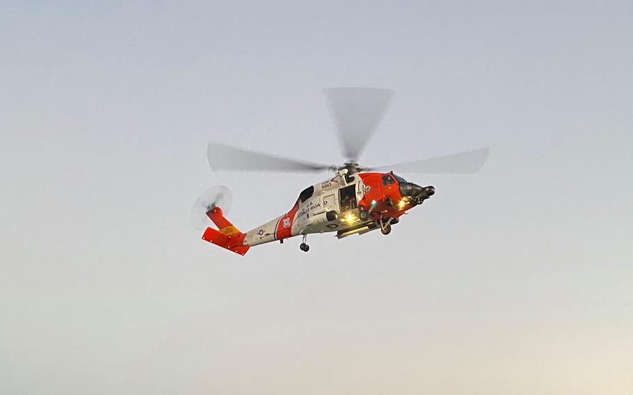 A charter passenger vessel sank after striking a rock off Santa Cruz Island in Southern California, forcing 14 people aboard to abandon ship, the U.S. Coast Guard reported.