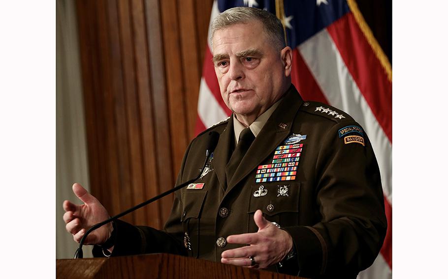 Army Gen. Mark Milley, chairman of the Joint Chiefs of Staff, speaks at the National Press Club in Washington, D.C., on Friday, June 30, 2023.