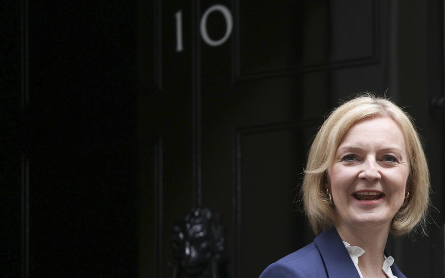 Prime Minister Liz Truss departs 10 Downing Street in London on Sept. 7, 2022.