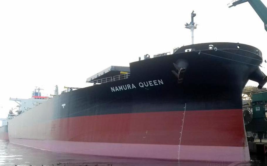 The cargo ship Namura Queen was the second commercial vessel struck by a projectile following the invasion of Ukraine by Russian military forces on Feb. 24, 2022.