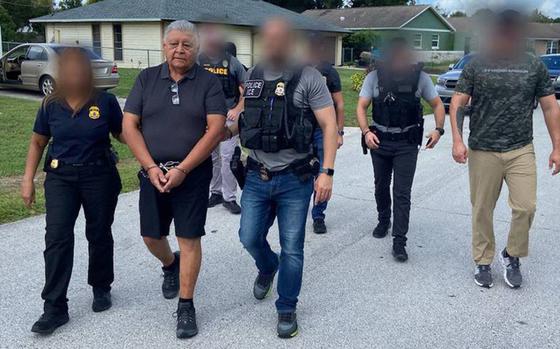 Homeland Security Investigations (HSI) Tampa’s Space Coast office and U.S. Immigration and Customs Enforcement’s (ICE) Enforcement and Removal Operations (ERO) Miami’s Orlando suboffice arrested Pedro Paulo Barrientos Nunez during a traffic stop in Deltona, Florida on Oct. 5, 2023. (U.S. Immigration and Customs Enforcement/TNS)