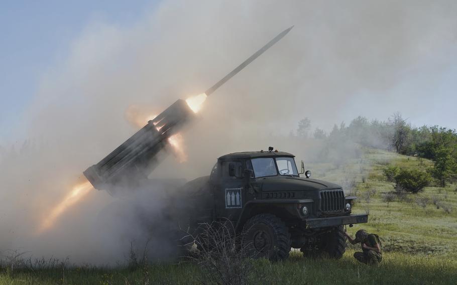 A rocket is launched from a mobile launcher.