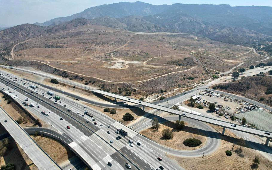 The proposed site for a new public cemetery and veterans cemetery is seen in Anaheim, Calif., on Sept. 24, 2021. 