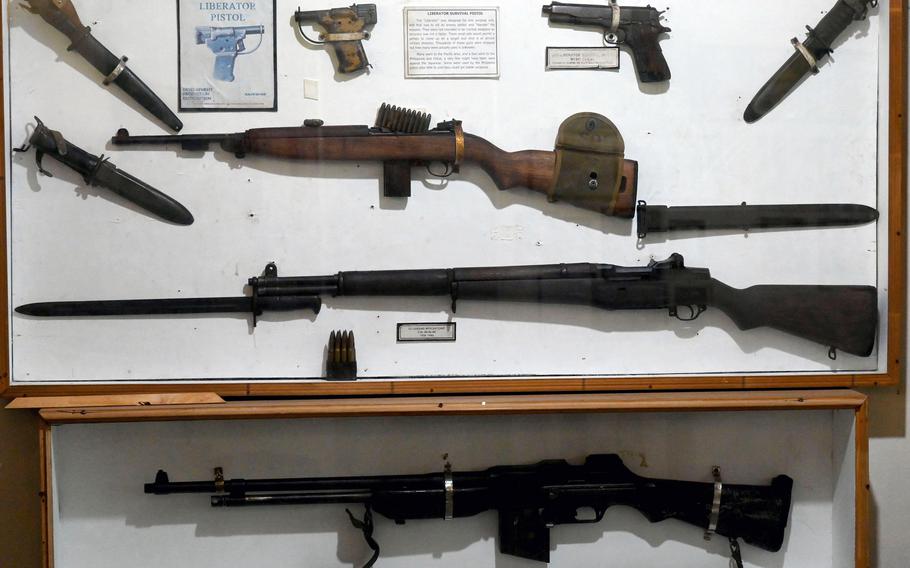 The Palawan Special Battalion World War II Memorial Museum includes a large display of historic firearms. 