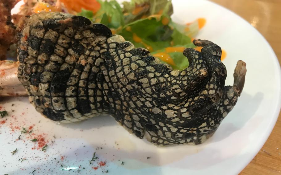 Gator’s Cajun Kitchen in Hiroshima, Japan, for a limited time offers an alligator claw dinner for 2,100 yen.