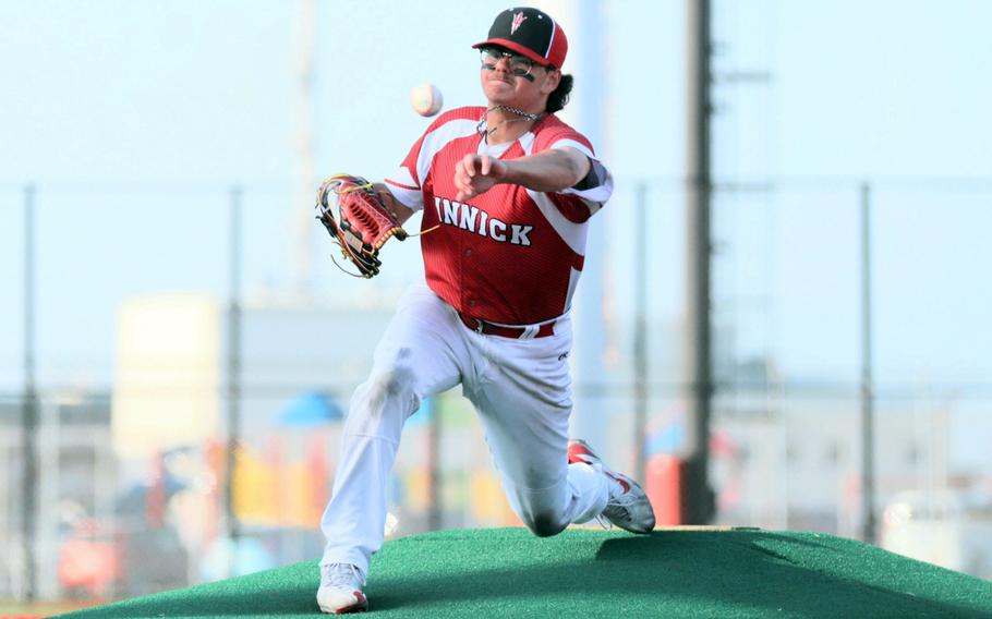 Dale McNamara pitches.