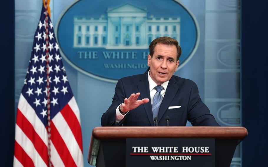 White House Strategic Communications John Kirby speaks at the daily press briefing at the White House on June 5, 2023, in Washington, DC. Kirby spoke on the Ukraine war and China - U.S. relations.