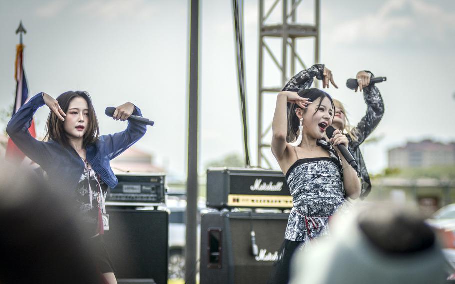 K-pop group ICU performs during Spring Fest at Camp Humphreys, South Korea, May 18, 2024.