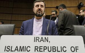 FILE - Ian's Ambassador to the International Atomic Energy Agency, IAEA, Kazem Gharibabadi, waits for the start of the IAEA board of governors meeting at the International Center in Vienna, Austria, Nov. 21, 2019. (AP Photo/Ronald Zak, File)