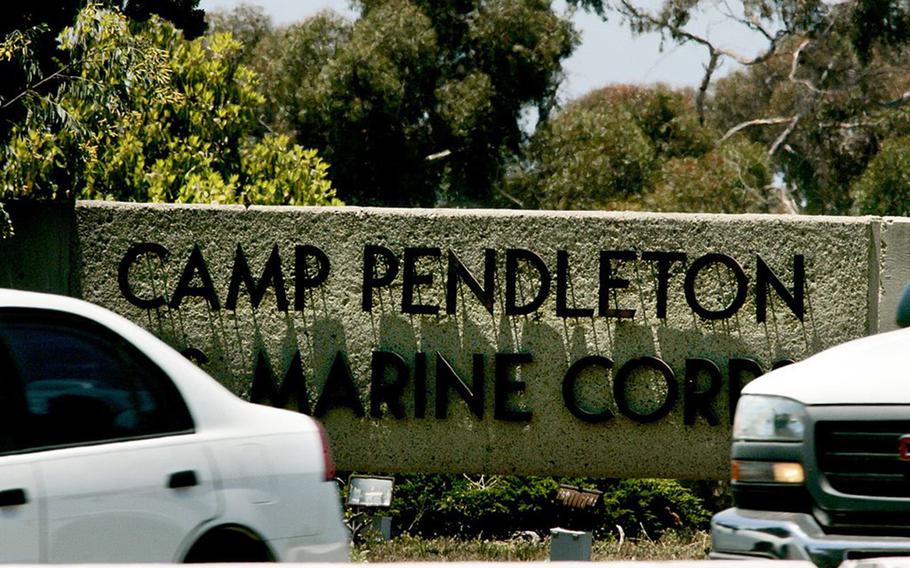  The main gate at the Camp Pendleton Marine Corps base on June 16, 2006, in Oceanside, Calif. 