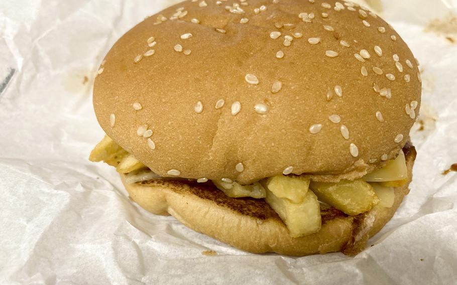 The Fake Burger, available only at Burger King locations in Japan, aims to wow your taste buds with a pile of french fries draped with Gouda cheese and smoky barbecue sauce.