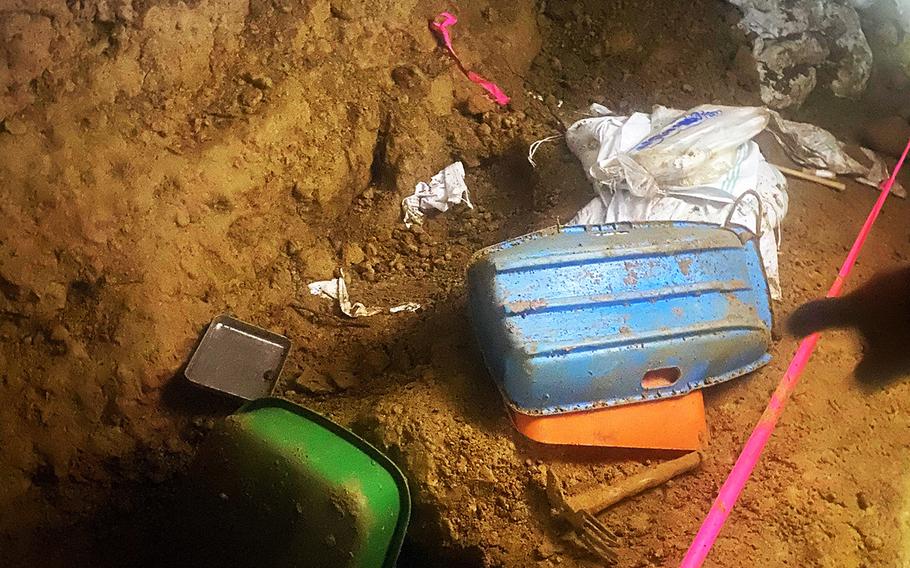 This area inside an Okinawa cave may hold the remains of Marine Pfc. John Quinn Jr., who was killed June 29, 1945, one week after the Battle of Okinawa.