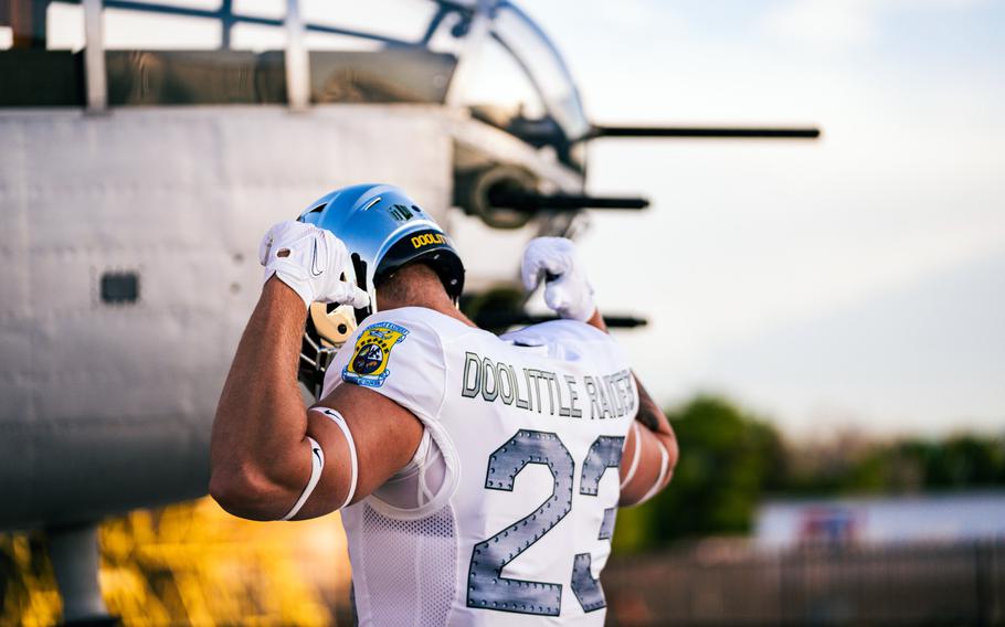 The Air Force Academy football team's new tribute uniform honors the Doolittle Raid, the flight of 16 B-25B Mitchell bombers launched against targets in Japan on April 18, 1942.