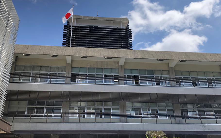 The Naha District Court building in Naha, Okinawa, is seen on Monday, Feb. 28, 2022. 